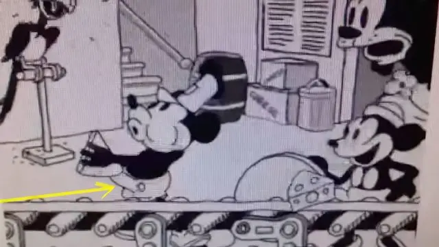 Mickey Mouse Making Holes in the Swiss Cheese w/His Erect Penis