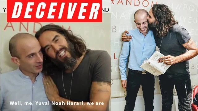 Russell Brand With His Cuddle Buddy And ''Beautiful Person'' Yuval Noah Harari