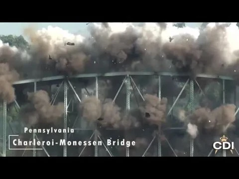 North Tower Spire vs Steel Bridge Controlled Demolition.
