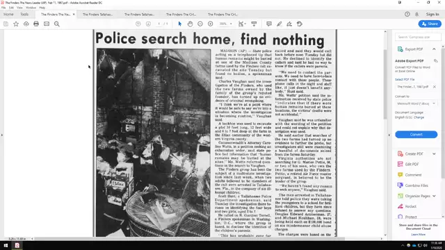 Reading Newspaper Articles Pertaining to The Finders - Part 4