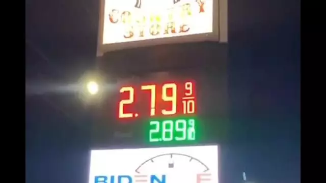Real gas station signage trashing Biden admin