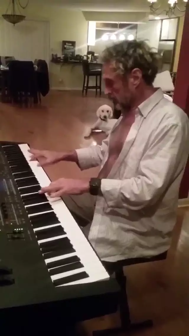 John McAfee @officialmcafee Jun 20 2020 Â· I compose music- And play- Poorly but honestly- I composed this for a friend who died in this month, some years ago