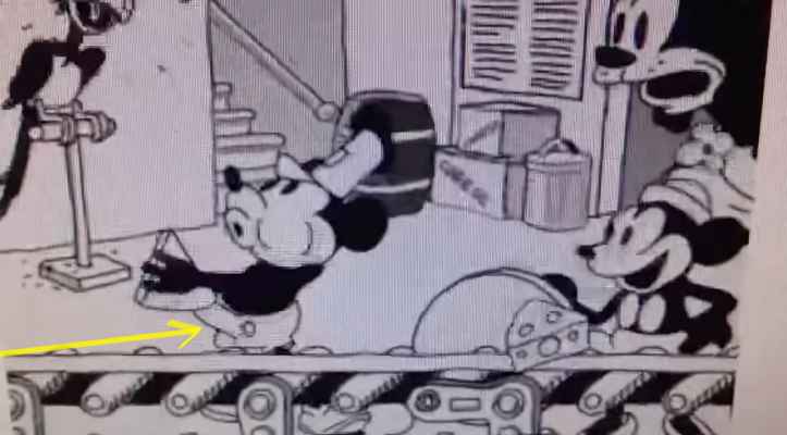 Mickey Mouse Making Holes in the Swiss Cheese w/His Erect Penis