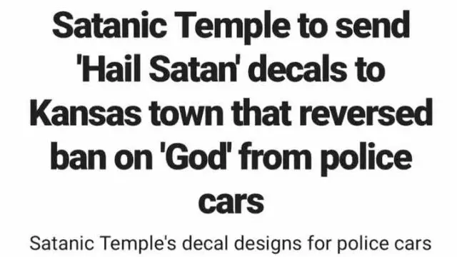 Hail Satan on police cars!?