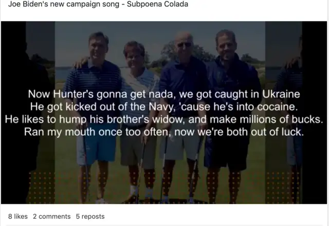 Joe Biden Subpoena Colada song!  Parody from the Rupert Holmes song ''Escape( the Pina Colada Song)''!