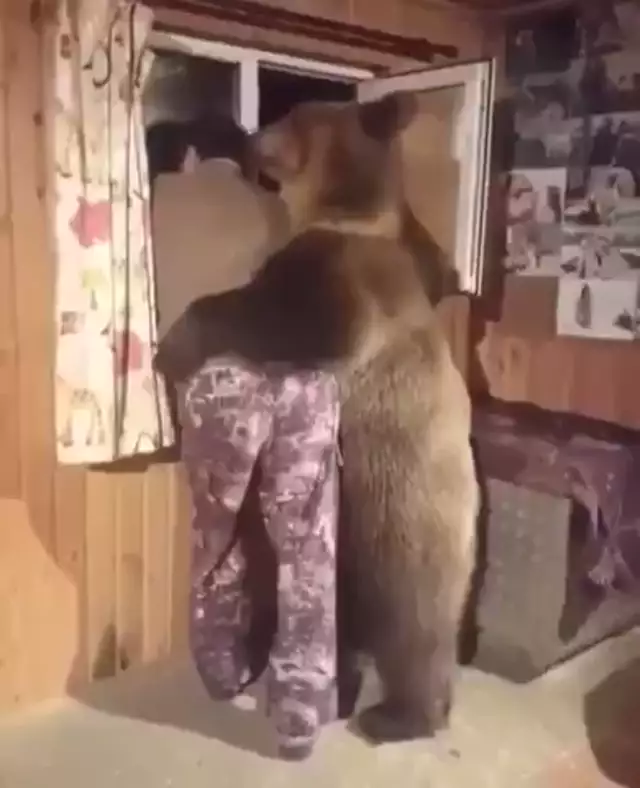 A RUSSIAN MAN WITH A BEAR! VERY CUTE BEST BUDS
