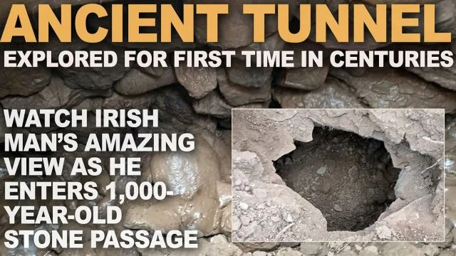 Man explores ancient underground tunnel in Ireland